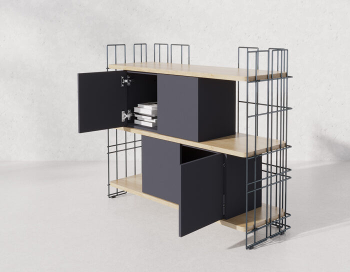 Rangement Wire avec 4 portes battantes